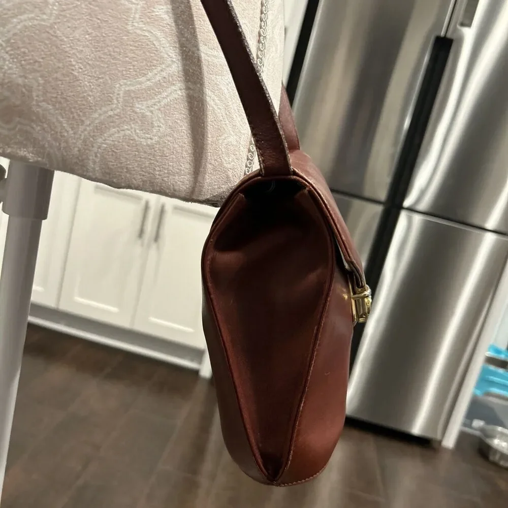 Cole Haan Brown Crossbody Bag Bucket Flap Clasp Limited Edition - Picture 7 of 16